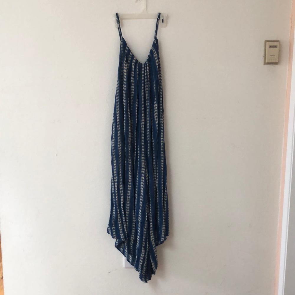 Indigo print boho flowy jumpsuit by Tysa